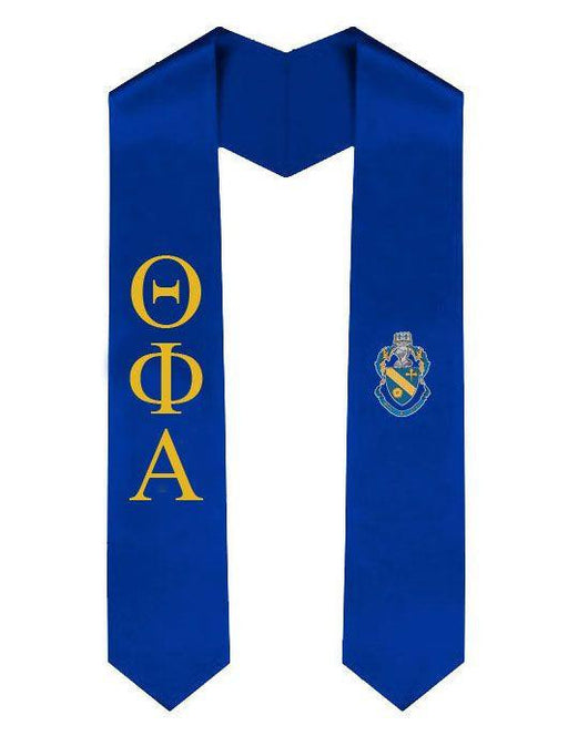 Theta Phi Alpha Greek Lettered Graduation Sash Stole With Crest