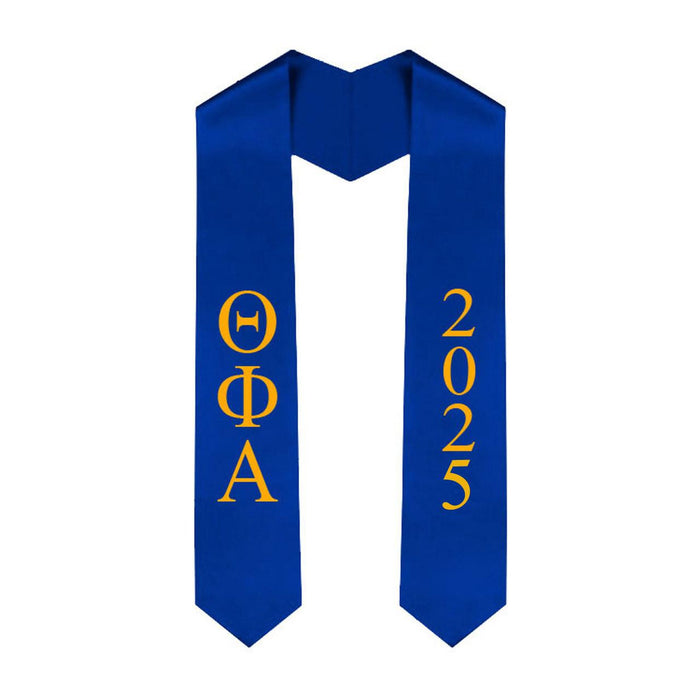 Theta Phi Alpha Greek Lettered Graduation Sash Stole With Year Best Value Theta Phi Alpha Greek Lettered Graduation Sash Stole With Year - Best Value