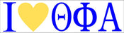 Theta Phi Alpha I Love Bumper Sticker Theta Phi Alpha I Love Bumper Sticker