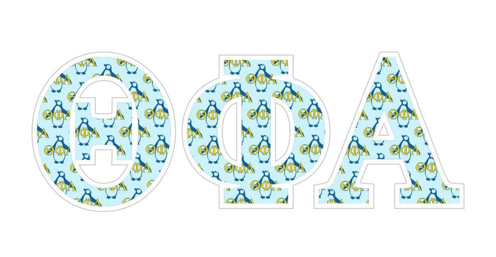 Theta Phi Alpha Mascot Greek Letter Sticker 2.5" Tall Theta Phi Alpha Mascot Greek Letter Sticker - 2.5