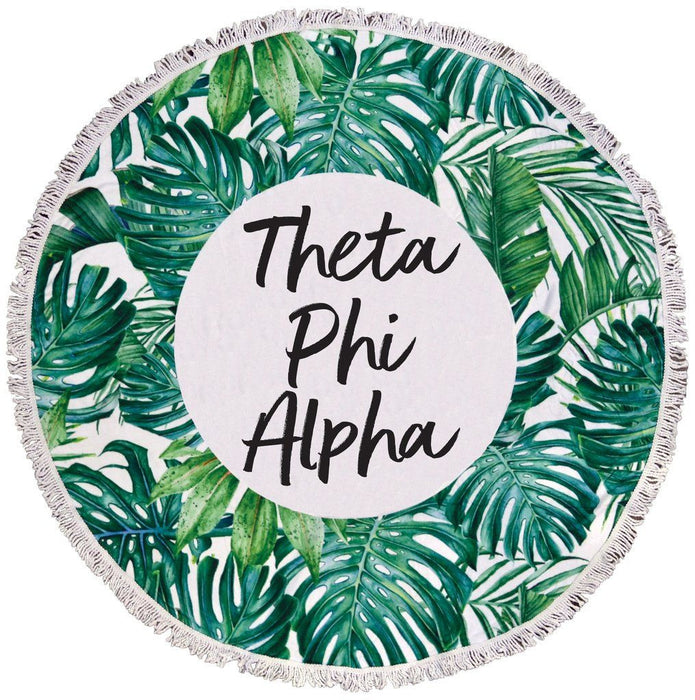 Theta Phi Alpha Palm Leaf Fringe Towel Blanket Theta Phi Alpha Palm Leaf Fringe Towel Blanket