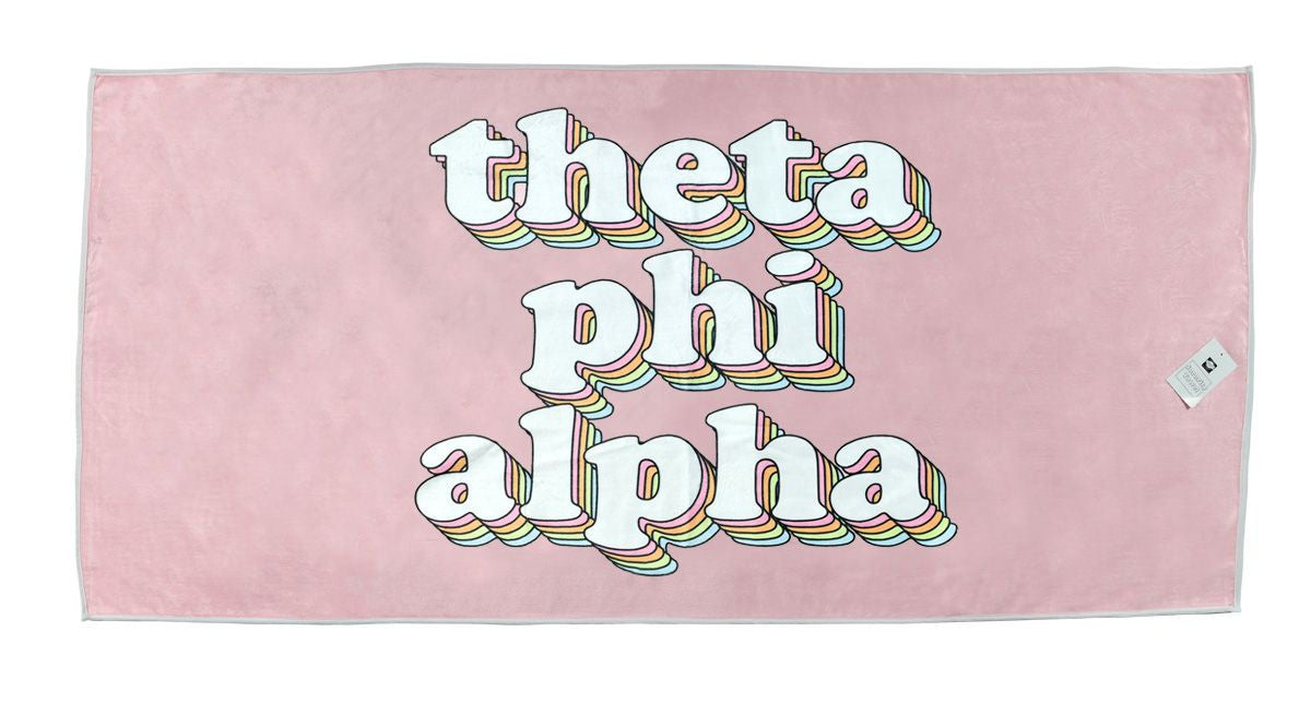 Theta Phi Alpha Plush Retro Beach Towel Theta Phi Alpha Plush Retro Beach Towel