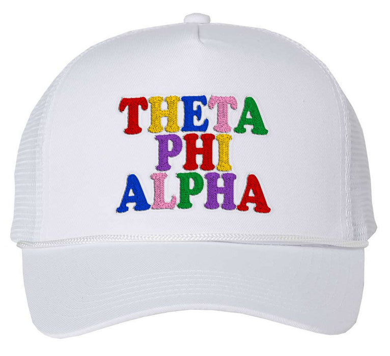 Theta Phi Alpha Rainbow Trucker Hat Theta Phi Alpha Rainbow Trucker Hat