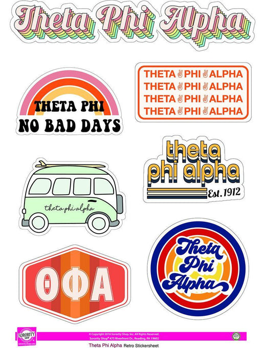 Theta Phi Alpha Theta Phi Alpha Retro Sticker Sheet