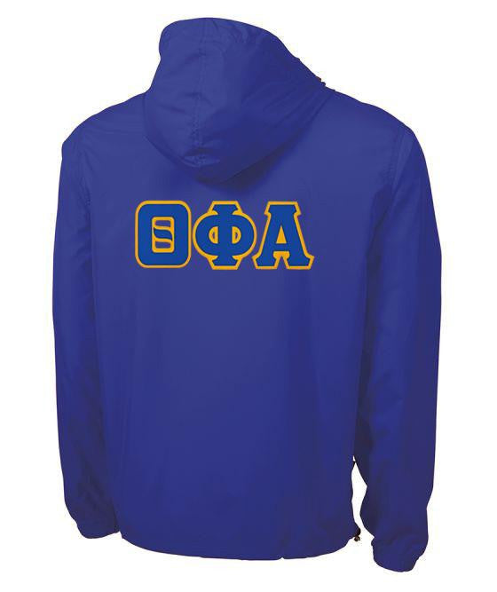 Theta Phi Alpha Tackle Twill Lettered Pack N Go Pullover Theta Phi Alpha Tackle Twill Lettered Pack N Go Pullover