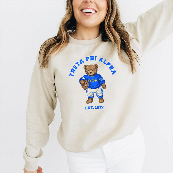 Theta Phi Alpha Teddy Bear Crewneck Sweatshirt Theta Phi Alpha Teddy Bear Crewneck Sweatshirt