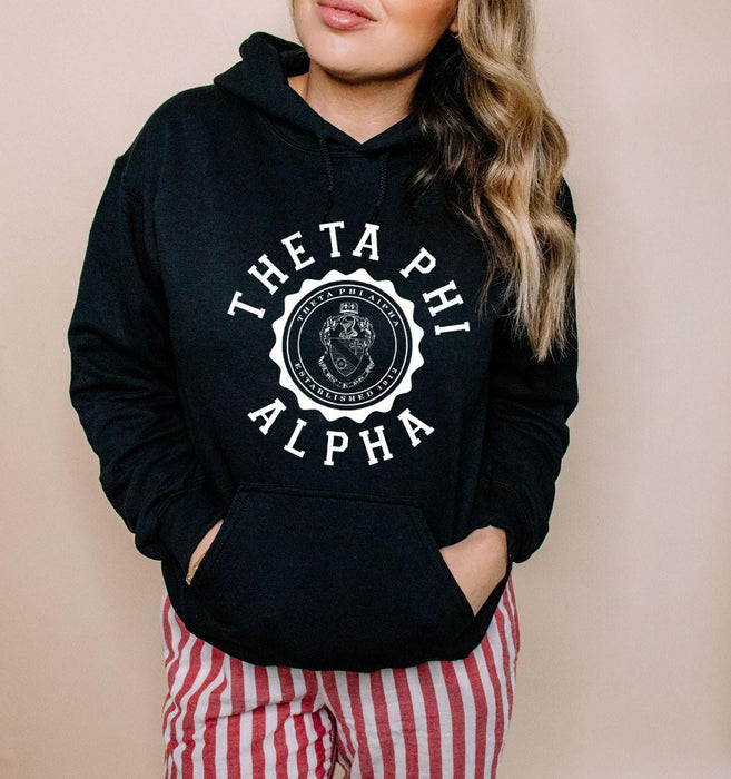 Printify Theta Phi Alpha Unisex College Seal Hoodie Theta Phi Alpha Unisex College Seal Hoodie