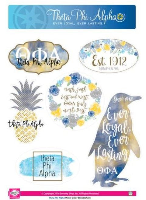Theta Phi Alpha Theta Phi Alpha Water Color Stickers
