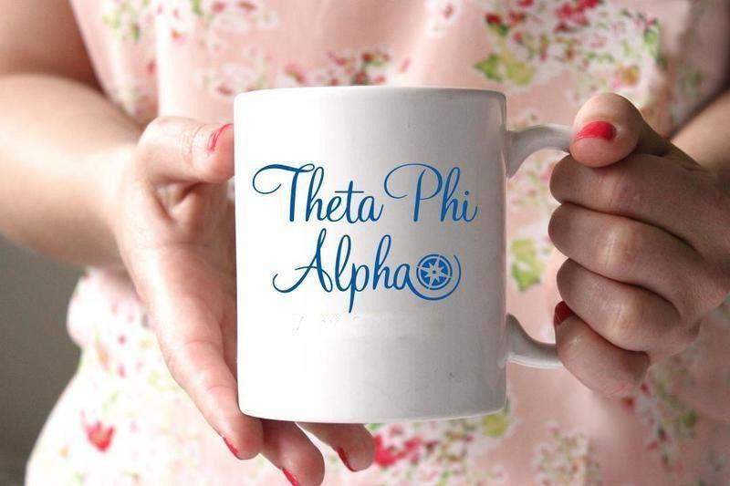 Theta Phi Alpha White Mascot Coffee Mug Personalized! Theta Phi Alpha White Mascot Coffee Mug - Personalized!