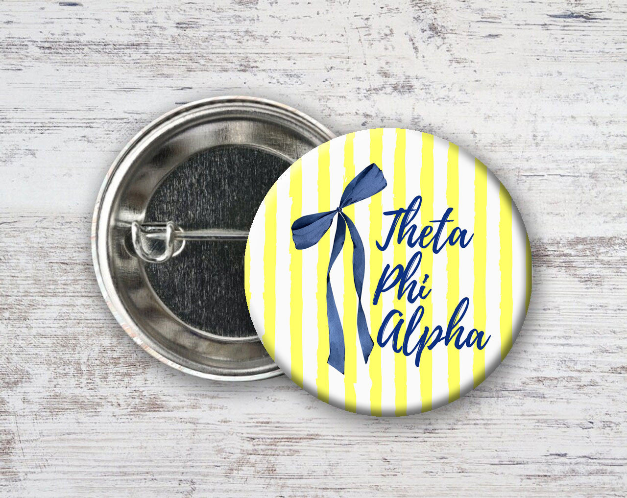 Theta Phi Alpha Stripes & Bows Pin Buttons Theta Phi Alpha Stripes & Bows Pin Buttons