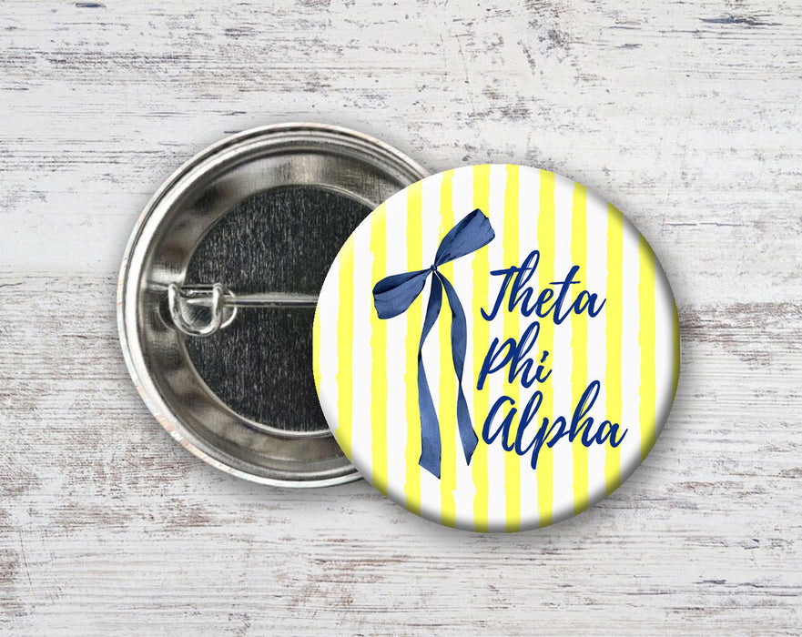 Theta Phi Alpha Stripes & Bows Pin Buttons Theta Phi Alpha Stripes & Bows Pin Buttons