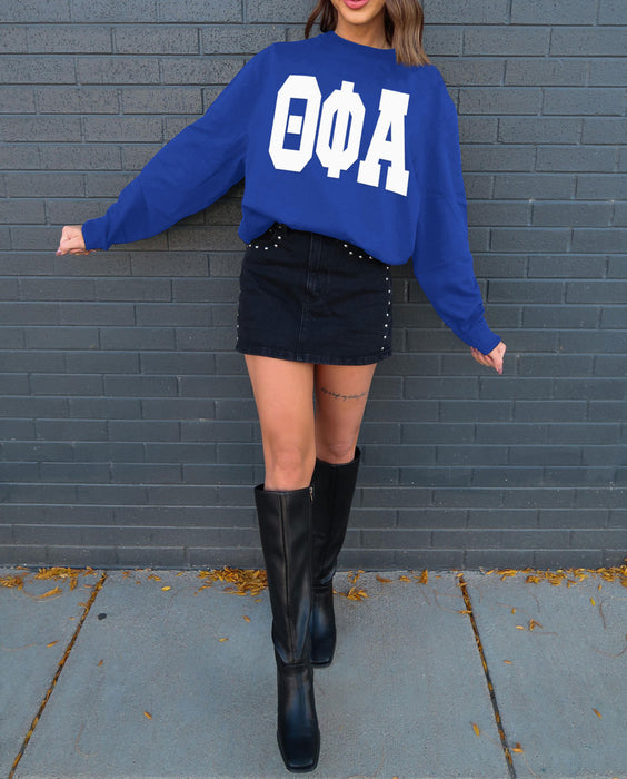 Theta Phi Alpha Giant Greek Letter Crewneck Theta Phi Alpha Giant Greek Letter Crewneck