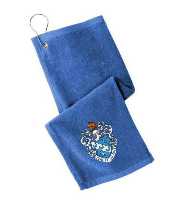 Discount Theta Xi Crest Shield Golf Towel DISCOUNT-Theta Xi Crest - Shield Golf Towel