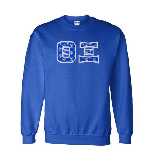 Theta Xi Theta Xi Fraternity Crest - Shield Twill Letter Crewneck Sweatshirt