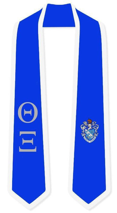 Discount Theta Xi Greek 2 Tone Lettered Graduation Sash Stole DISCOUNT-Theta Xi Greek 2 Tone Lettered Graduation Sash Stole