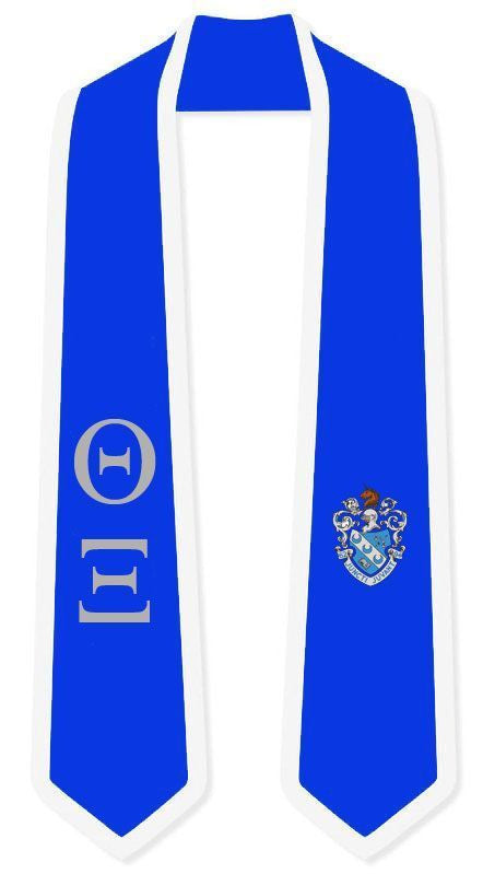 Discount Theta Xi Greek 2 Tone Lettered Graduation Sash Stole DISCOUNT-Theta Xi Greek 2 Tone Lettered Graduation Sash Stole