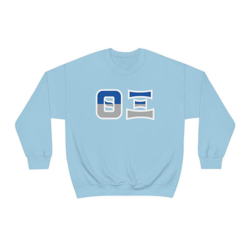 Theta Xi Theta Xi Two Toned Greek Lettered Crewneck Sweatshirts
