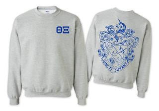 Theta Xi Theta Xi World Famous Crest - Shield Crewneck Sweatshirts