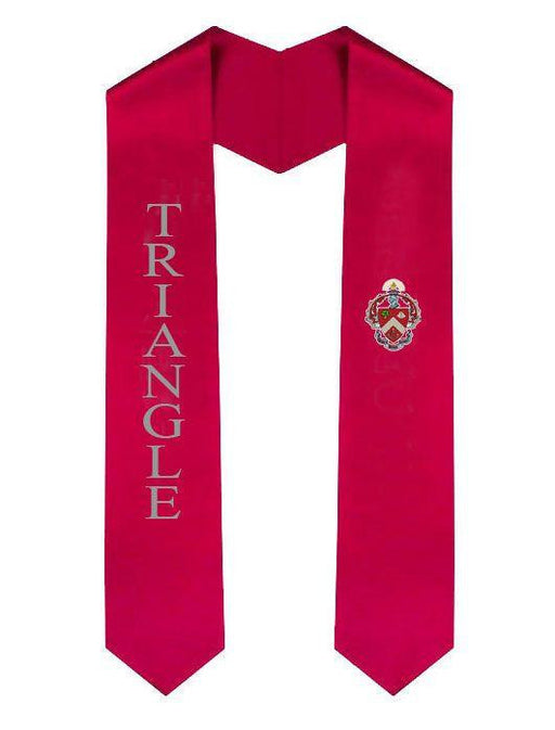 Triangle Greek Lettered Graduation Sash Stole With Crest