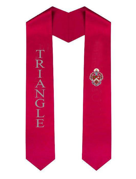 Triangle Greek Lettered Graduation Sash Stole With Crest Triangle Greek Lettered Graduation Sash Stole With Crest