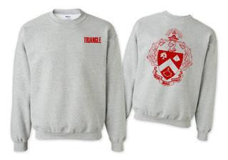 Printify Triangle World Famous Crest Shield Crewneck Sweatshirts Triangle World Famous Crest - Shield Crewneck Sweatshirts