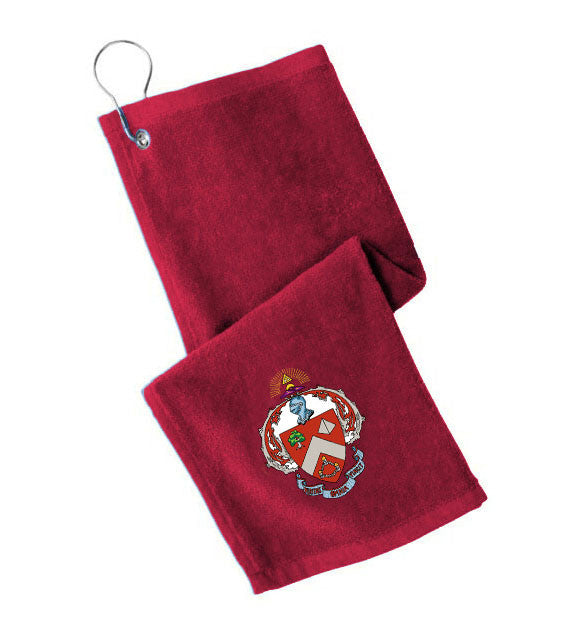 Discount Triangle Fraternity Crest Shield Golf Towel DISCOUNT-Triangle Fraternity Crest - Shield Golf Towel