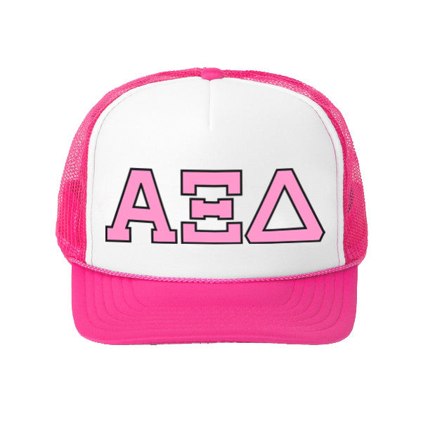 Alpha Xi Delta Alpha Greek Letter Trucker Caps Alpha Xi Delta Alpha Greek Letter Trucker Caps