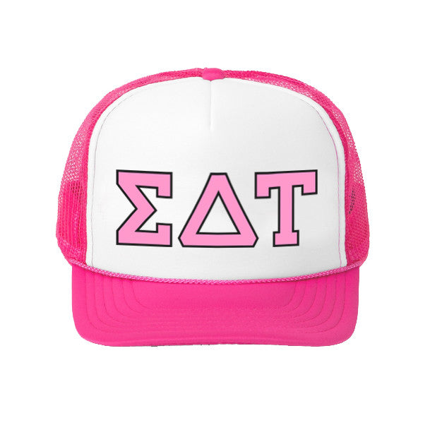 Sigma Delta Tau Alpha Greek Letter Trucker Caps Sigma Delta Tau Alpha Greek Letter Trucker Caps