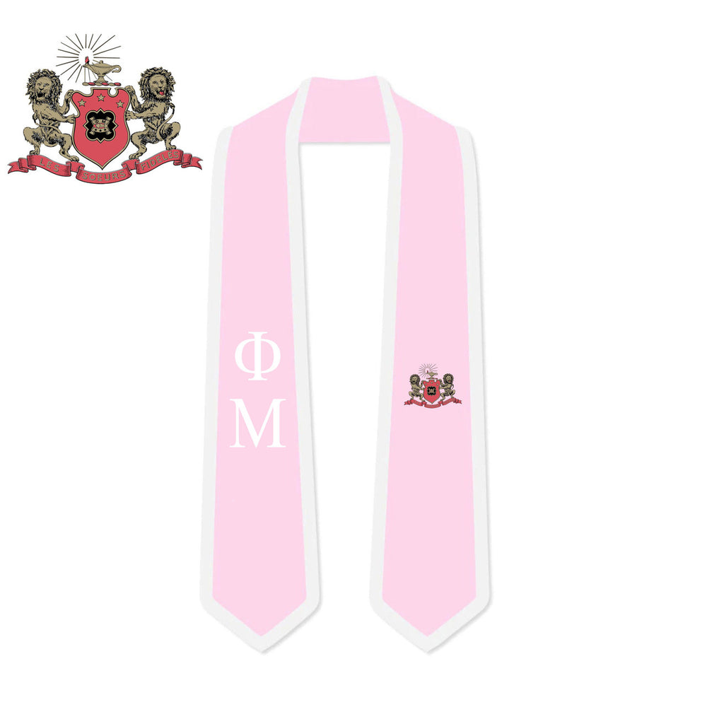 Discount Phi Mu Greek 2 Tone Lettered Graduation Sash Stole DISCOUNT Phi Mu Greek 2 Tone Lettered Graduation Sash Stole