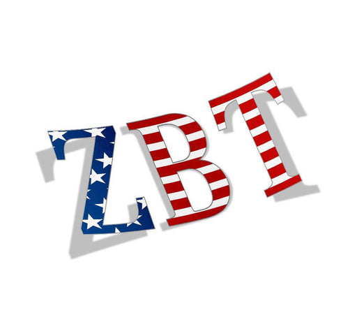 Zeta Beta Tau Zeta Beta Tau American Flag Greek Letter Sticker - 2.5