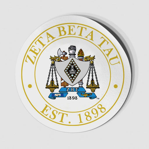 Zeta Beta Tau Zeta Beta Tau Circle Crest - Shield Decal