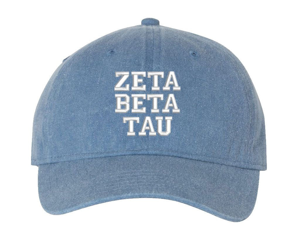 Zeta Beta Tau Pigment Dyed Baseball Cap Zeta Beta Tau Pigment Dyed Baseball Cap