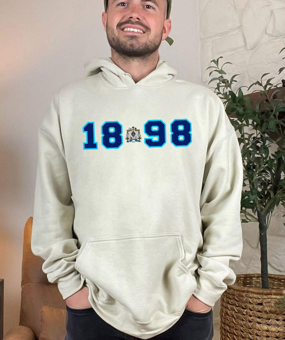 Zeta Beta Tau Crest Year Hooded Sweatshirt Zeta Beta Tau Crest Year Hooded Sweatshirt