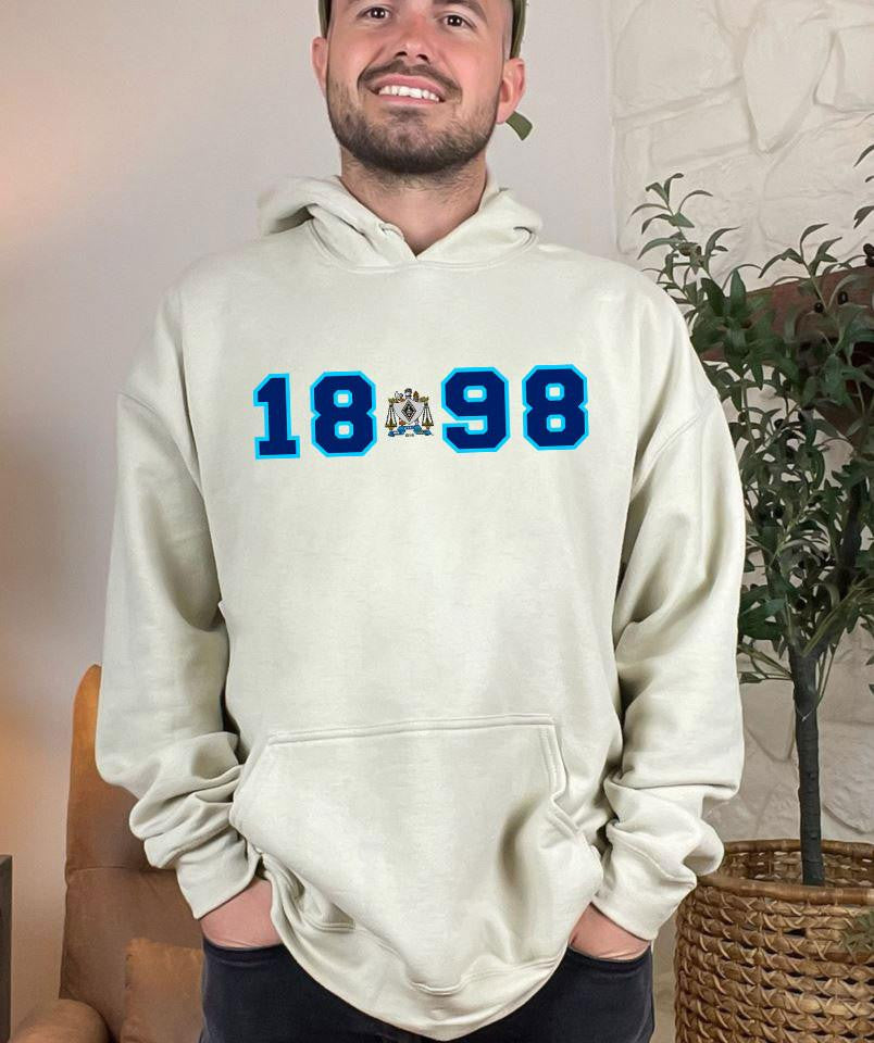 Zeta Beta Tau Crest Year Hooded Sweatshirt Zeta Beta Tau Crest Year Hooded Sweatshirt