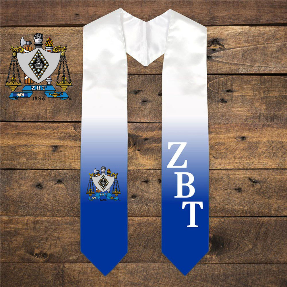 Zeta Beta Tau Extra Fancy Diagonal Greek Graduation Stole W Crest Zeta Beta Tau Extra Fancy Diagonal Greek Graduation Stole W Crest