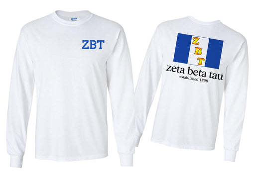 Zeta Beta Tau Zeta Beta Tau Flag Long Sleeve T-Shirt