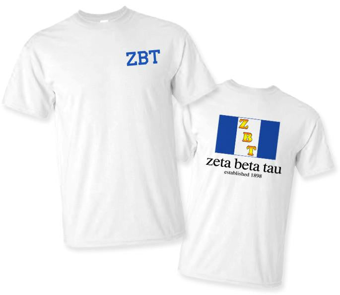 Greekgear Zeta Beta Tau Flag T Shirts Zeta Beta Tau Flag T-shirts
