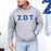 Zeta Beta Tau Fraternity Crest Shield Twill Letter Hooded Sweatshirt Zeta Beta Tau Fraternity Crest - Shield Twill Letter Hooded Sweatshirt