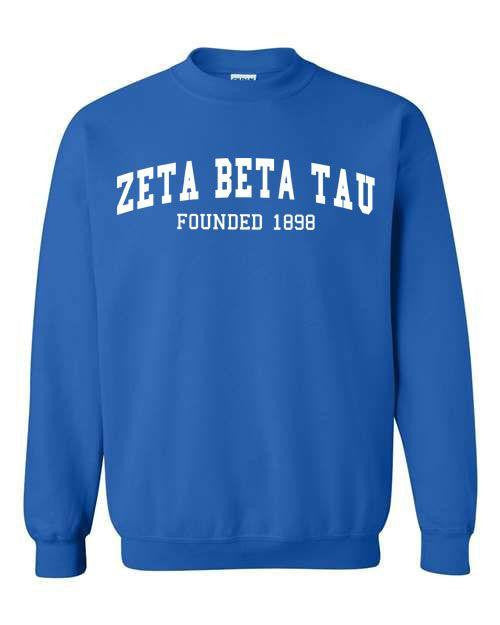 Zeta Beta Tau Zeta Beta Tau Fraternity Founders Crew Sweatshirt