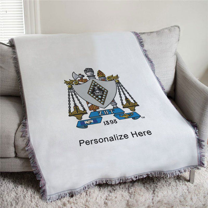 Zeta Beta Tau Full Color Crest Afghan Blanket Throw Zeta Beta Tau Full Color Crest Afghan Blanket Throw
