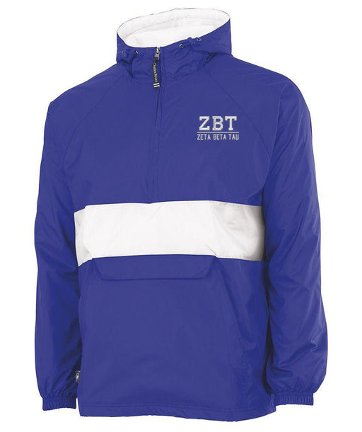 Zeta Beta Tau Zeta Beta Tau Greek Letter Windbreaker Pullovers