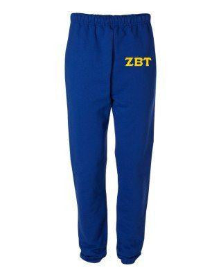 Zeta Beta Tau Greek Lettered Thigh Sweatpants Zeta Beta Tau Greek Lettered Thigh Sweatpants