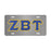 Zeta Beta Tau Lettered License Covers ZETA BETA TAU LETTERED LICENSE COVERS