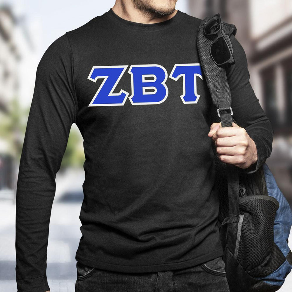 Zeta Beta Tau Lettered Long Sleeve Shirt Zeta Beta Tau Lettered Long Sleeve Shirt