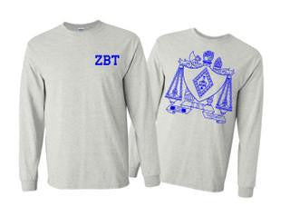 Printify Zeta Beta Tau World Famous Crest Long Sleeve T Shirt Zeta Beta Tau World Famous Crest Long Sleeve T-Shirt