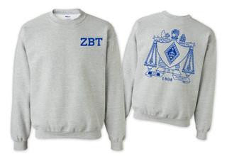 Zeta Beta Tau Zeta Beta Tau World Famous Crest - Shield Crewneck Sweatshirts