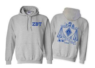 Printify Zeta Beta Tau World Famous Crest Shield Hooded Sweatshirts Zeta Beta Tau World Famous Crest - Shield Hooded Sweatshirts