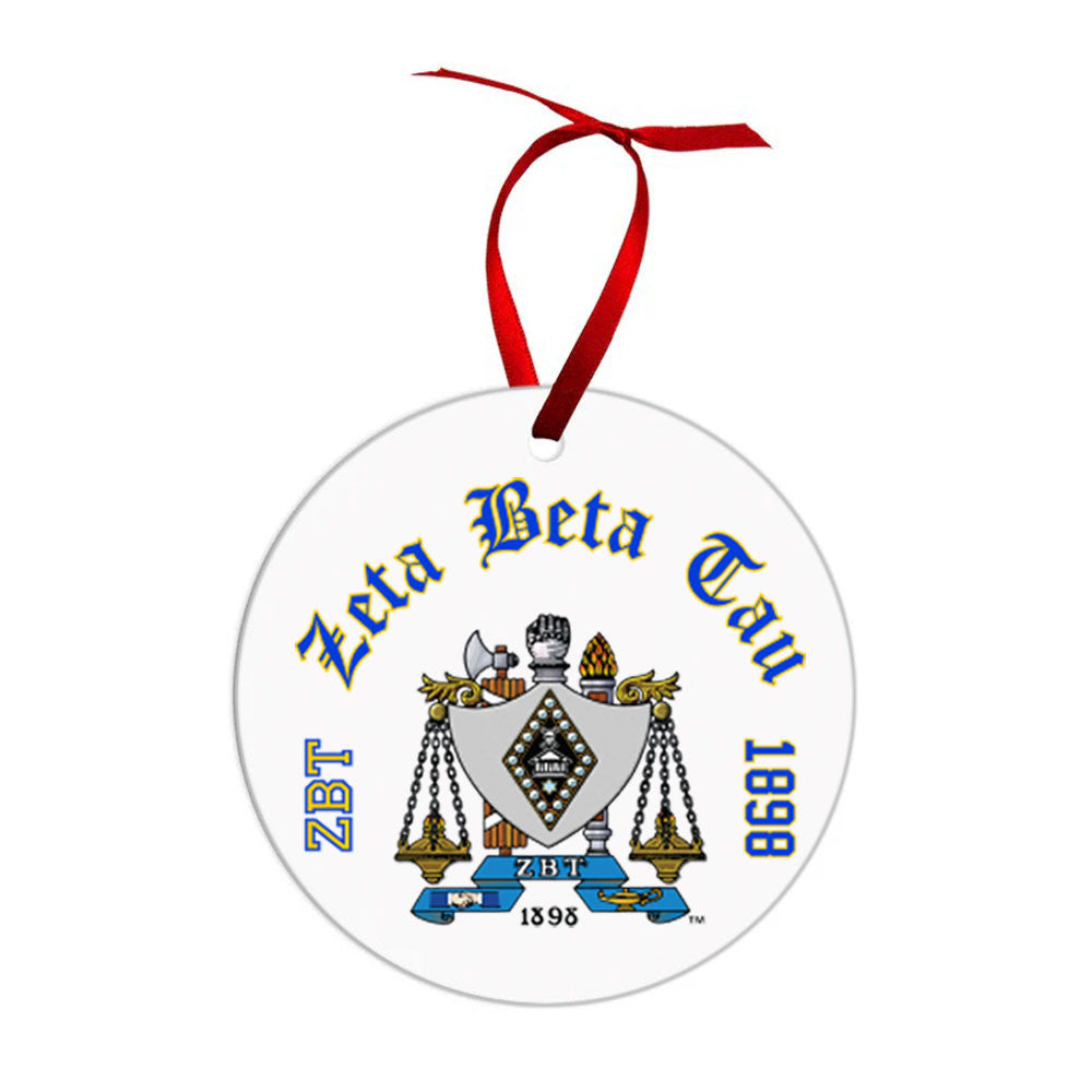 Zeta Beta Tau Crest & Year Circle Ornaments Zeta Beta Tau Crest & Year Circle Ornaments