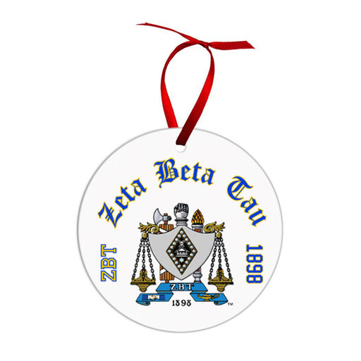 Zeta Beta Tau Zeta Beta Tau Crest & Year Circle Ornaments