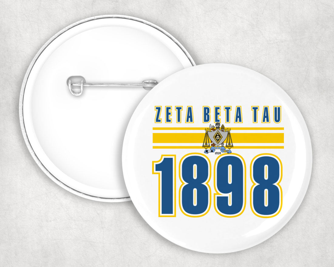Zeta Beta Tau Est Year Button Zeta Beta Tau Est Year Button